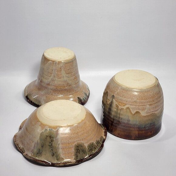Vintage 3pc LANTERN HILL Pottery  Bowls Seagrove NC ( 2" - 4.5") Signed - Picture 10 of 12